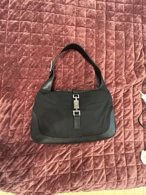 Gucci Jackie 1961 наплечная сумка средний черный кожаный/холст - Изображение 1 из 4