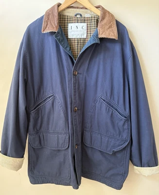 Jaqueta casaco utilitário feminina vintage celeiro acabamento em couro tamanho grande campo externo - Imagem 1 de 4