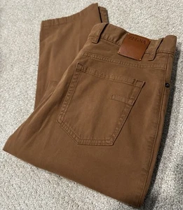 Pantalones de gabardina elásticos de 5 bolsillos marrón óxido talla 34 $750 Zegna para hombre - Imagen 1 de 13