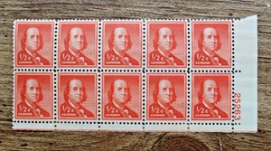10 Block Benjamin Franklin postfrisch US Scott 1030 makellos - Bild 1 von 2