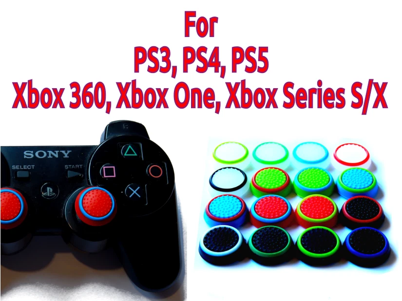 Thumb Stick Grip Caps for PS5 PS4 PS3 Xbox Series X/S One 360 Controller Cover - Image 1 of 1