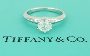 Tiffany & Co Round Diamond Solitaire Platinum Engagement Ring 0.73 ct - Picture 1 of 14