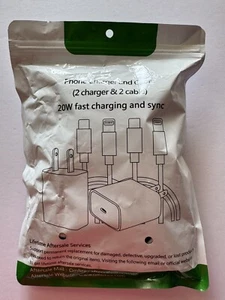 Cargador y cable de teléfono. 2 cargadores y 2 cables. Carga y sincronización rápidas de 20w. - Imagen 1 de 2