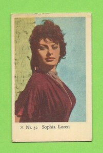 1958 Dutch Gum Card X Nr #32 Sophia Loren