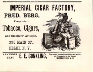 1900 IMPERIAL CIGAR FACTORY TABAK ZIGARREN RAUCHERARTIKEL DELHI NY - Bild 1 von 2