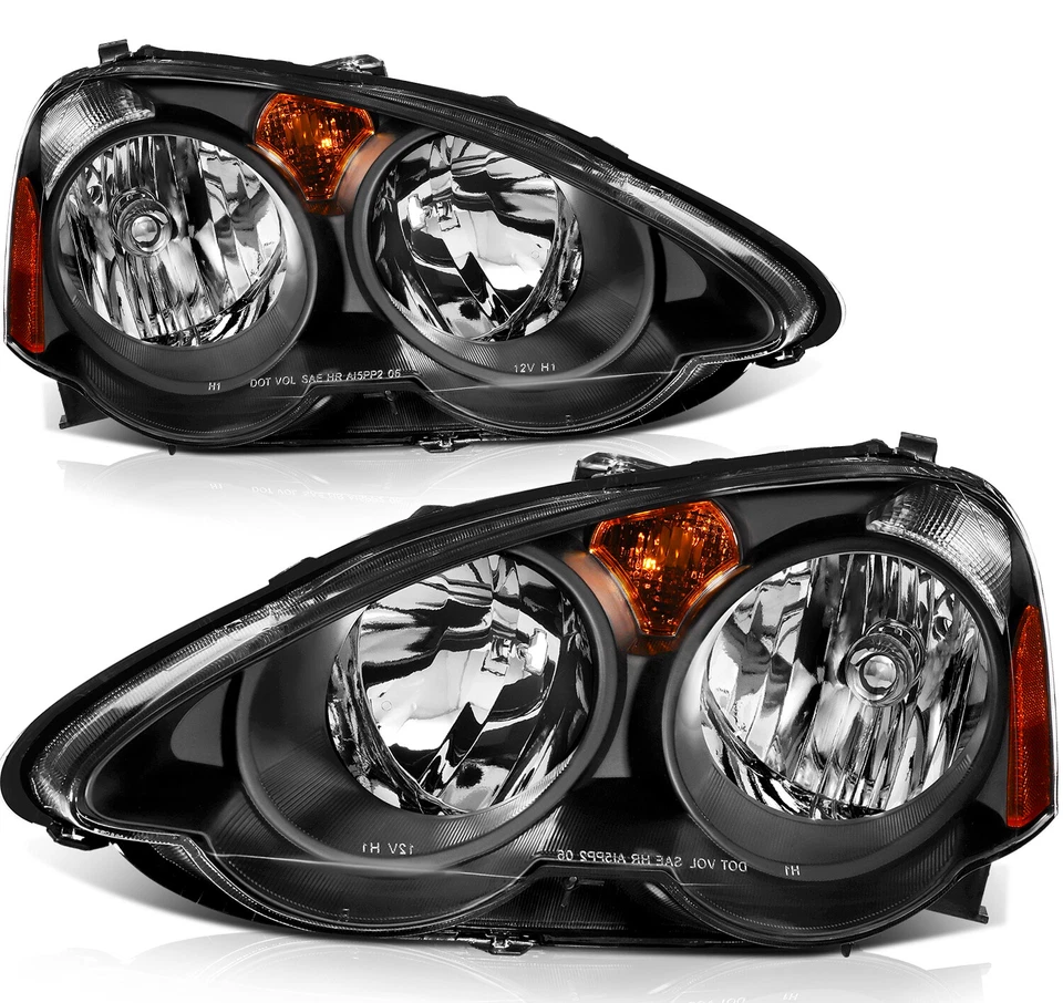 Black Headlights Assembly For Acura RSX DC5 2002-2004 Replacement Left Right - Image 1 of 4
