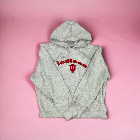 VTG Indiana Hoosiers Sweatshirt Womens Large Hoodie Embroidered IU Vintage Cover