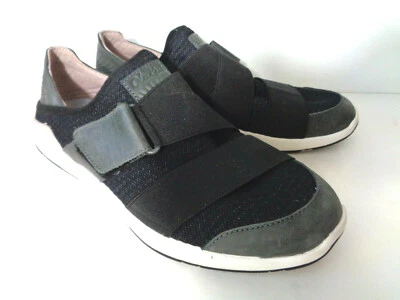 OLUKAI Mikilua Kako'o  US 9.5M Black Slip On Leather & Stretch Sneaker Shoes  - Image 1 of 4