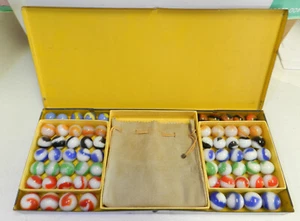 #19247m Large Original Akro Agate Box or Tin No. 200 With Corkscrew Marbles USA - Picture 1 of 10