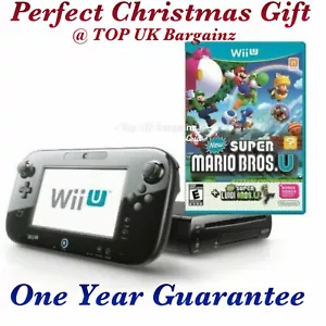 Nintendo Wii U 32 GB Black Console + New Super Mario Bros - Super - Picture 1 of 9