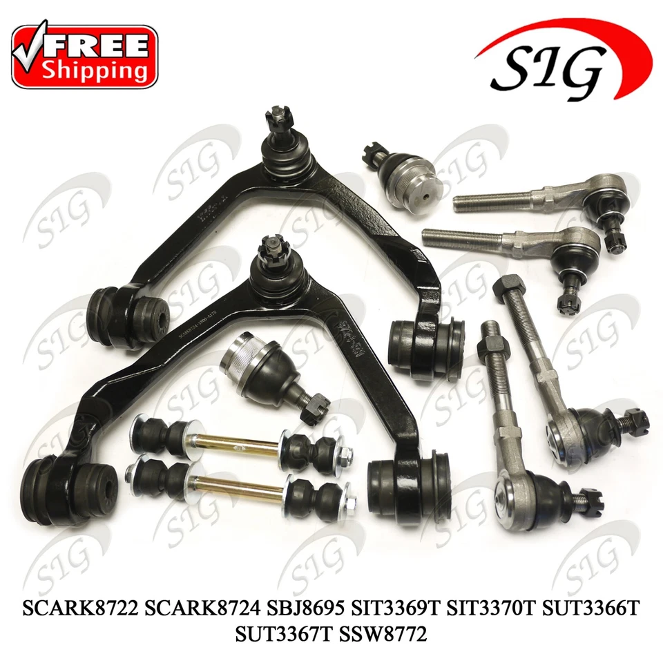 10PC Front Control Arm Tie Rod Suspension Kit for 1997-2002 Ford Expedition 4WD - Image 1 of 4