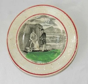Antigua placa de transferencia ABC para niños hombre mujer yendo al mercado siglo XIX 5" - Imagen 1 de 11