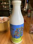 Vintage Carlton Glass Juice Bottle Milk Glass White 10
