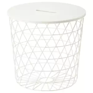 Modern Metal Wire Basket Table Stylish Storage & Multipurpose Side Table 17 3/8" - Picture 1 of 5