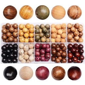 FYGEM 200pcs 10 Colors Wooden Loose Round Beads 8mm for DIY Jewelry Making Ho... - Picture 1 of 6
