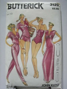 VTG 80's ~ Butterick Pattern #3129 ~ Cover-up, T-Shirt, Swimsuit, etc ~ Size 10 - Picture 1 of 2