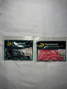 2 Packs 40 Ct Bass Pro Squirmin Bait Series Stubby Butt Black Shad/white + Pink - Picture 1 of 6