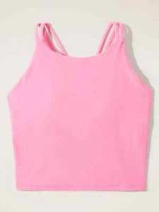 Athleta Girl XL Long Distance Strappy Built in Bra Tank PInk Size XL 14 - Picture 1 of 4