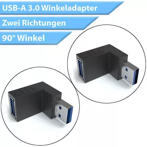 USB 3.0 Winkeladapter A Stecker zu A Buchse 90° zwei Richtungen - Bild 1 von 9