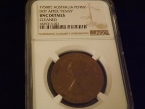 1958 P     Penny   Australia      NGC  - Picture 1 of 2