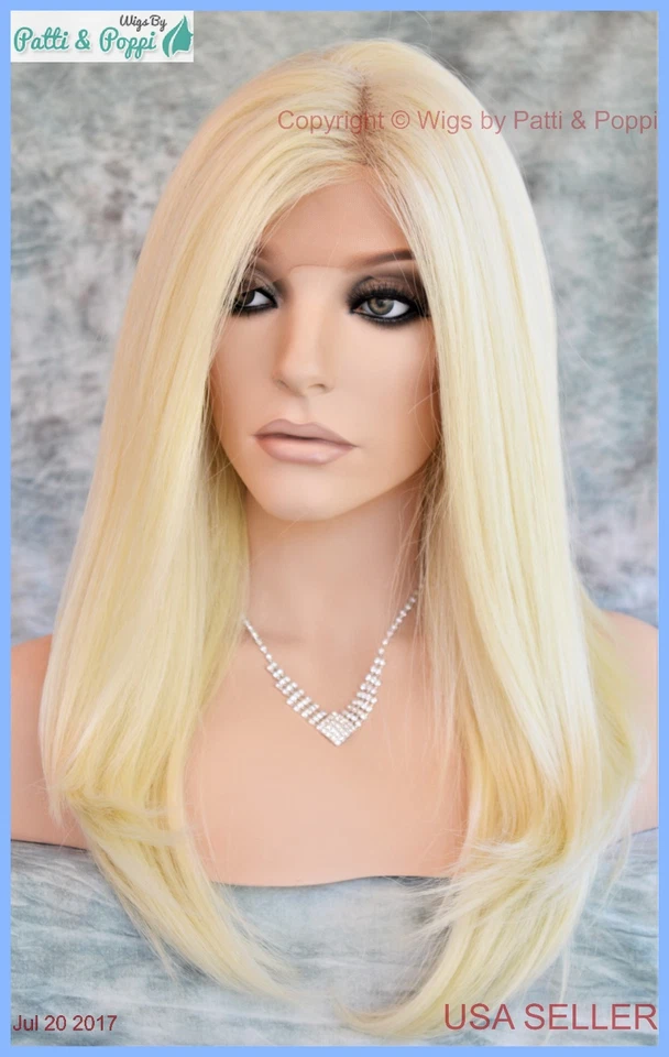 Swiss Lace Front Wig 4X4 Silk Top Hand tied Heat Safe Color 613 Long Thick 1228 - Image 1 of 4