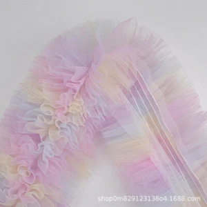 3 Meter Colorful Mesh Tulle Trim Sewing Ribbon Fabric Dress Hem Edging Frill - Picture 1 of 6