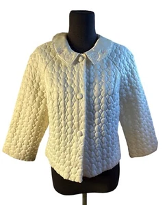 Vintage 70's Barbizon Quilted Embroidered Cropped Robe 50's Style I Love Lucy SM - Bild 1 von 18