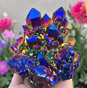1pc Titanium Aura Rainbow Quartz Crystal Multicolor Cluster Healing Home Decor - Picture 1 of 13