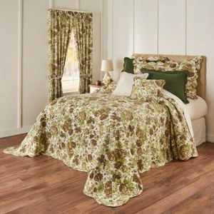 BrylaneHome - 3PC Chocolate Floral Florence Full Bedspread Set - Picture 1 of 2