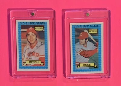 1974 Pete Rose Kellogg’s 3-D Super Stars Pete Rose #38 EX y Johnny Bench 3-D Foto 1 de 2