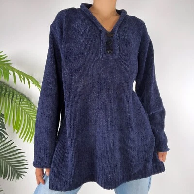 Suéter Pullover Vintage Años 90 Carolina Colores Azul Marino Cottagecore Indie Abuelo / M Foto 1 de 4