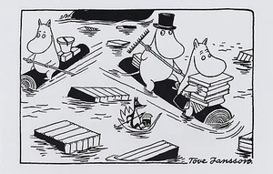 Moomin Poster 24 x 30 cm Hub Sailing - Picture 1 of 1