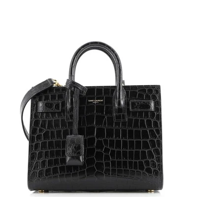 Saint Laurent Sac de Jour NM Bag Crocodile Embossed Leather Nano - Image 1 of 4