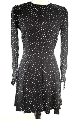 Reformation Long Sleeve Samantha Black Multicolor Mini Dot Dress Size 4 - Image 1 of 4