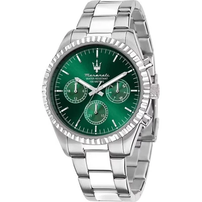 Orologio Maserati Competizione Multifunzione Verde R8853100044 Acciai 43mm Watch - Immagine 1 di 3