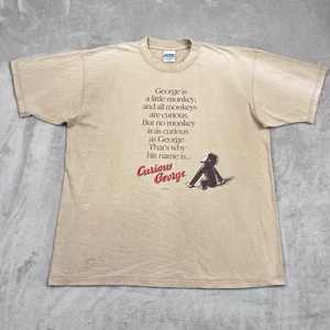 Vintage Curious George Hemd Herren XL Extra Large Beige Faded Quote Grafik 1996 - Bild 1 von 15