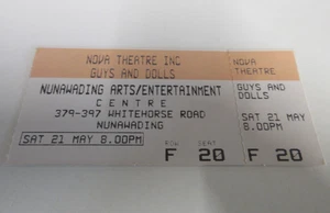 Gus and Dolls Ticket - Nunawading Arts & Entertainment Centre - Melbourne - 1994 - Imagen 1 de 6