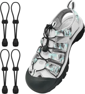 2 Pairs Elastic No Tie Shoe Laces Replacement for Keen 2 Black - Picture 1 of 9