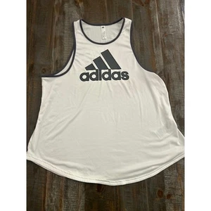 Adidas Badge of Sport Classic Crew Neck Tank Youth Size Large 16-18 White Gray - Picture 1 of 7