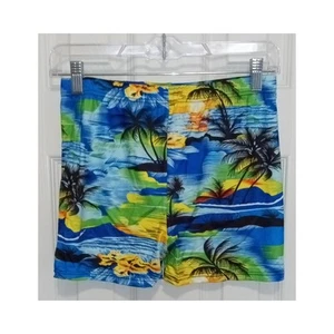 Boys Swim Shorts Swimming Trunks Tropical Pattern Elastic Waist - Picture 1 of 4