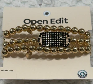Women's Set of Three Gold Tone Stretch Bracelets by Open Edit for Nordstrom's - Picture 1 of 2