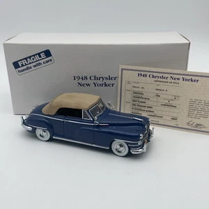 Danbury Mint Blue 1948 Chrysler New Yorker Diecast Model Car MIB 1:24 Scale - Picture 1 of 20