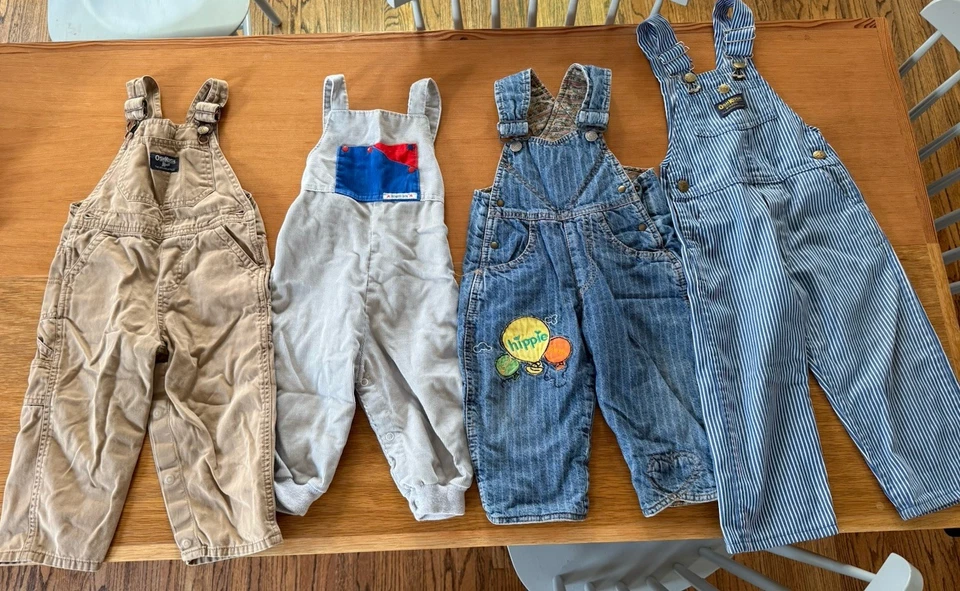 Lote de 4 monos vintage para niños pequeños talla 2T y 3T Oshkosh Foto 1 de 4