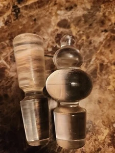 Vintage Clear Glass or Crystal Cylinder Bottle Replacement Stopper Tops ONLY - Picture 1 of 3
