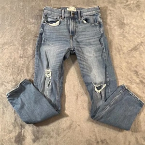 Abercrombie Kids Girls Size 15/16 Slim Medium Wash Super Skinny Jeans Distressed - Picture 1 of 6