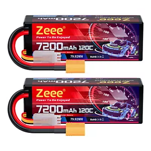 2pcs Zeee 11.1V 3S Lipo Akku 7200mAh 120C XT90 Hardcase lipo für RC Auto Drohne - Bild 1 von 7