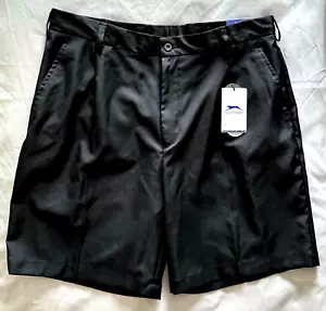 Neu Slazenger plissierte Golfshorts schwarz Herren 36 Hydro-Dri Tech feuchtigkeitsableitend - Bild 1 von 3