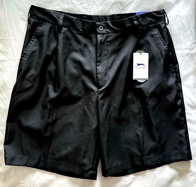 Nuevos pantalones cortos de golf Slazenger plisados negros para hombre 36 Hydro-Dri Tech absorbente Foto 1 de 3