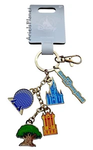 2025 Walt Disney World Four Parks Metal Keychain Bag Charm - Picture 1 of 1