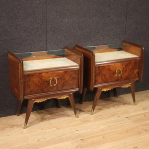 Paar Nachttische design Italienisch 2 Möbeln vintage Tische modern Jahren 50 - Bild 1 von 12